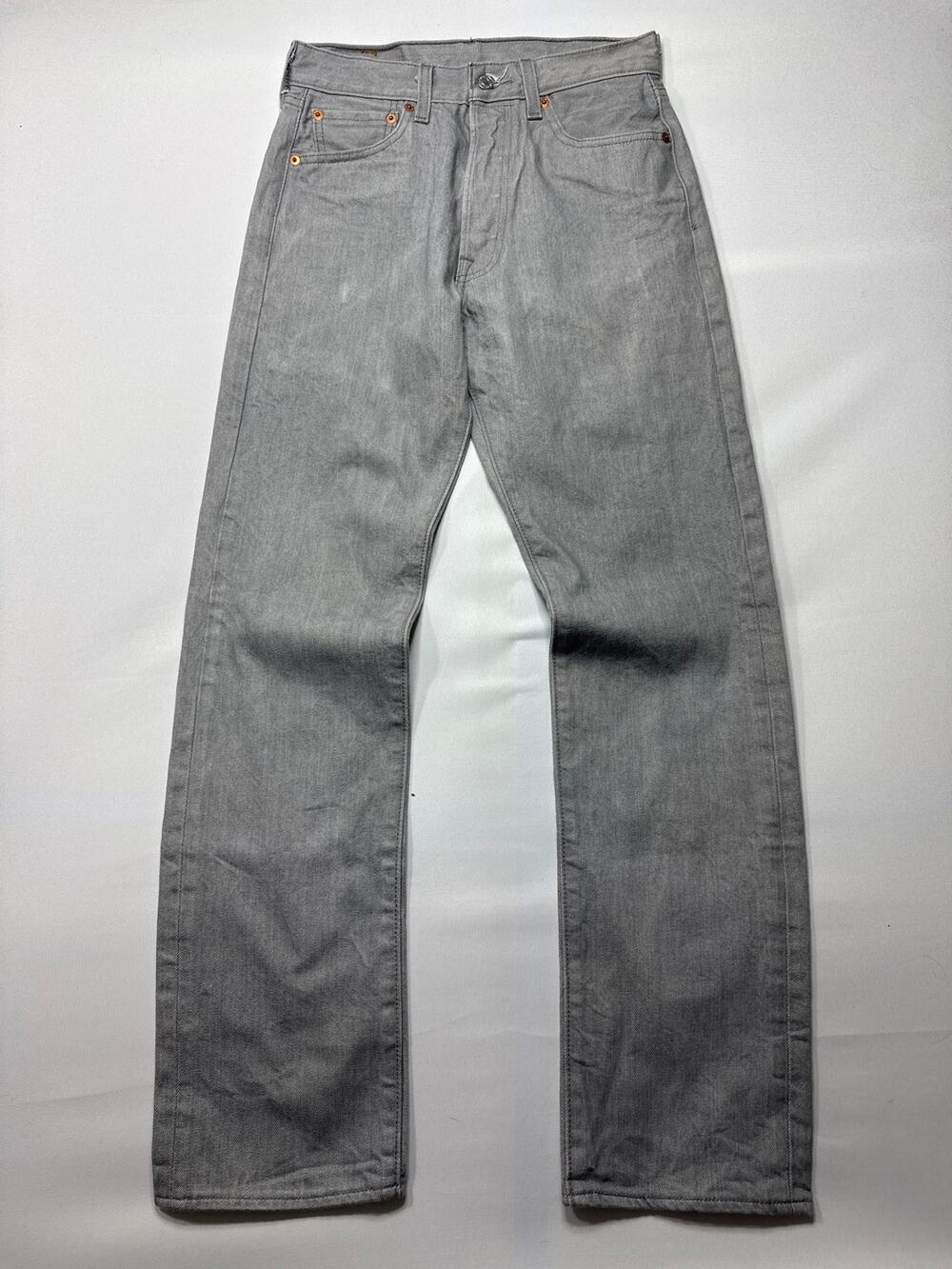 Levi's 501 Men's Button Fly Straight Leg Gray Jeans - Size 30x34 (27x31.5)